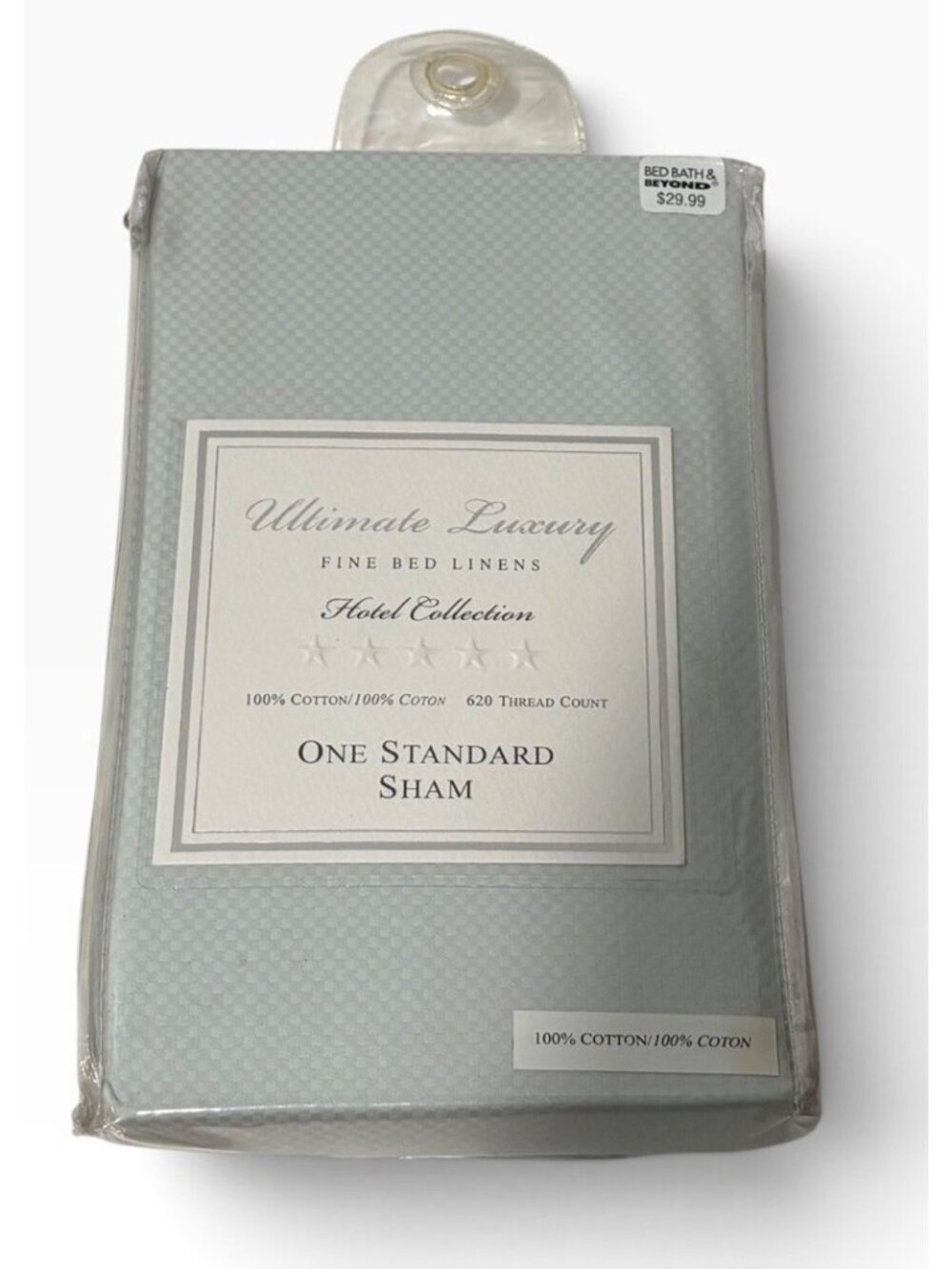 Hotel Collection Luxury Pillow Sham Standard 20" x 26" Dobby Dot Light Blue NEW